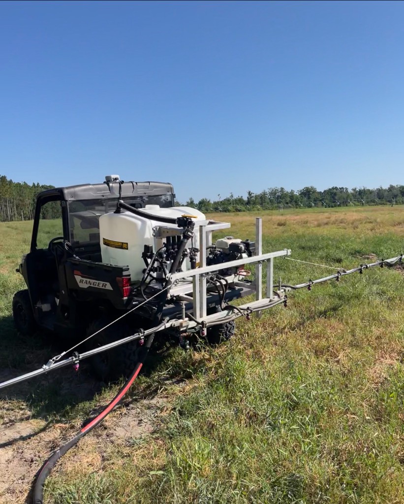 Outdoor Advantage Ranger equipped with a pasture sprayer